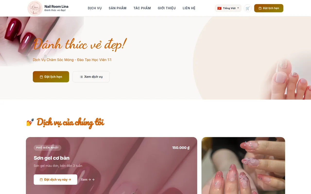 Ảnh chụp AWBLB — web đặt lịch cho tiệm dịch vụ